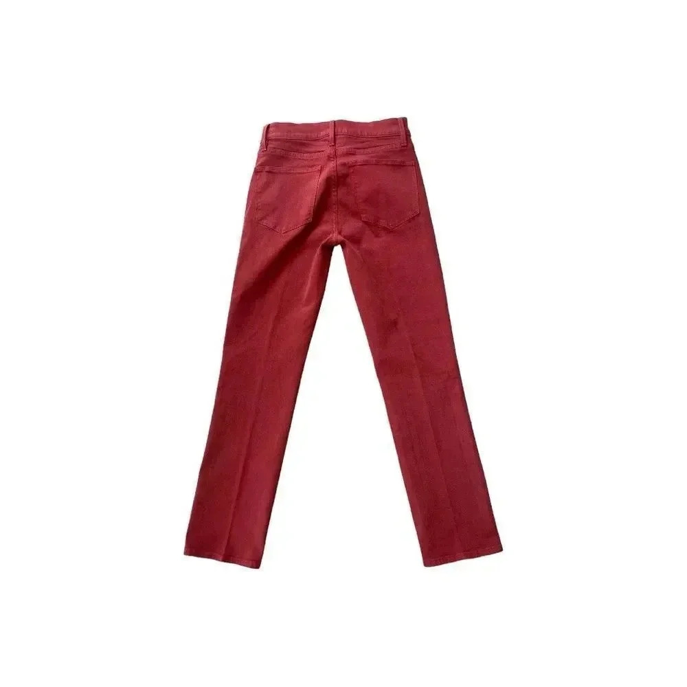 Frame Le High Straight Straight Leg Jeans in Deep Red - Picture 2 of 12